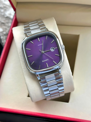 Lucifer AVM31 PURPLE unisex watch Stainless Steel Analog Square Dial Date Display Unisex Premium Wrist Formal Analog Watch  - For Men & Women