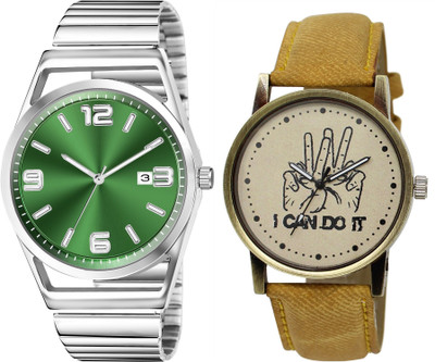 TVILLA Green Dial Date Function MZ-LR155 Analog Watch  - For Men
