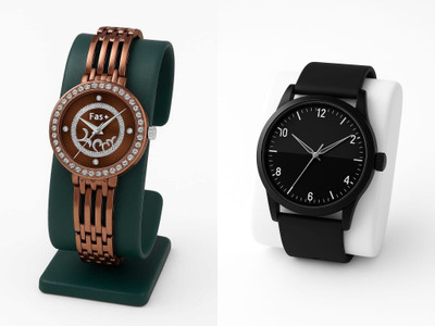 HPWATCH 14HPWTCH01_HW22-Brown-Brown Modern Minimalist Black Dial Silicone Strap Analog Watch Analog Watch  - For Men & Women