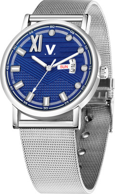 MontVitton Epic X Series by MV Mesh Metal Day and Date Functioning Strap 3D Colored Dial Analog Watch  - For Men