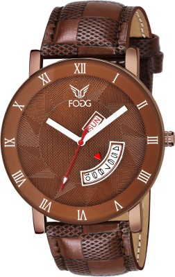 FOGG 1203-BR Brown Day and Date Unique case Analog Watch  - For Men
