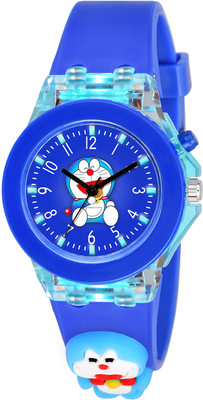 Scarter Doraemon Blue Color 3D Character Multi-color Light For 3 To 13 Years Old Kids Analog Watch  - For Boys
