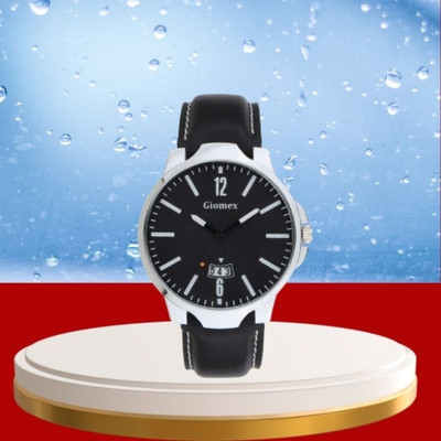 Giomex Formal 6-12 Blak Leather Black Strap_1 Analog Watch Analog Watch  - For Men