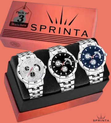 Sprinta 3Combo Avio Chain Chronograph Pattern Designers Stylish Wrist Watch For-Boy 3Combo Avio Chain Chronograph Pattern Designers Stylish Wrist Watch For-Boy Analog Watch  - For Men