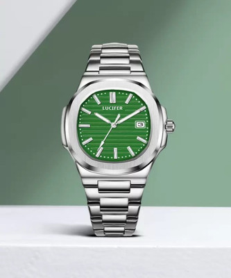 Lucifer DRM020 green Dial Day and Date Functioning Analogue Wrist Watch for Men's & Boys Trending men collection date function working adjustable free size lock Analog Watch  - For Men
