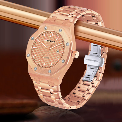 Portive 3001_PLAIN_ROSE GOLD 3001 Analog Watch  - For Men