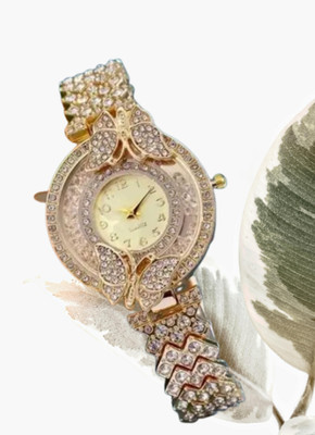 SHIVTRADRE Butterfly Full diamond stone Fashionable Analog Watch  - For Girls