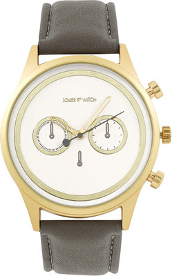 Joker & Witch Hudson White Dial Grey Faux Leather Strap Analog Men's Watch Analog Watch  - For Men