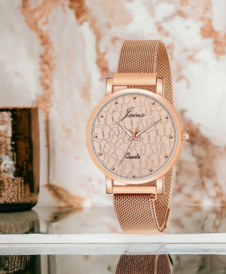 JAINX JW8566 Rose Gold Mesh Chain Analog Watch  - For Women