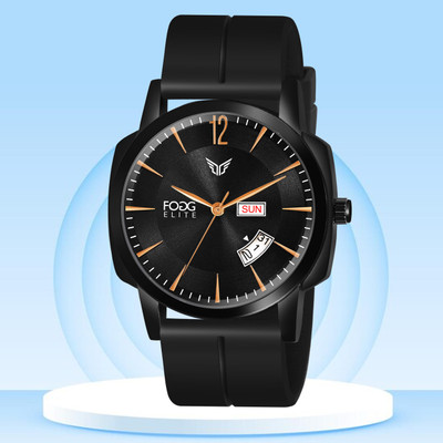 FOGG 1505-Black Day and Date Display Analog Watch  - For Men
