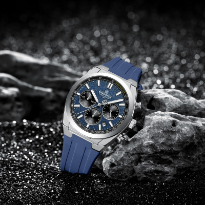NAVIFORCE NF8080 Mutifunctional Blue Dial With Blue Silicon Strap Analog Watch  - For Men