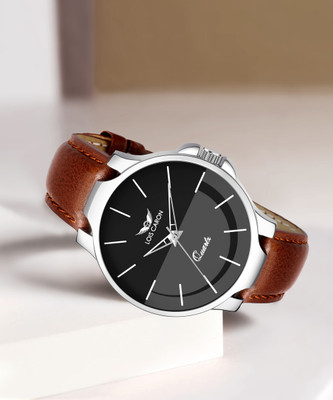 LOIS CARON LCS-4242 Black Dial & Brown Strap for Boys Analog Watch  - For Men