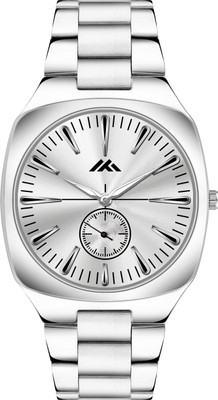 JASH SW-812 Classy Square Model Round Dial Silver Stainless Steel Belt Analog Watch  - For Men