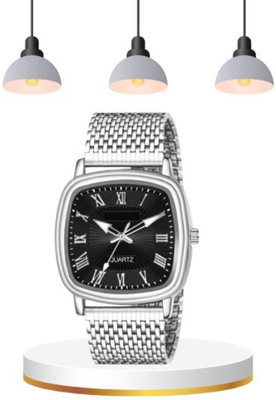 Giomex New Launch Chain Stainless Steel Square Quartz Analog Watch  - For Men