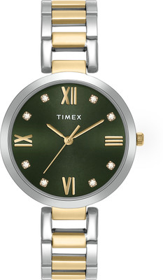 TIMEX Green Dial Stainless Steel Analog Watch  - For Women
