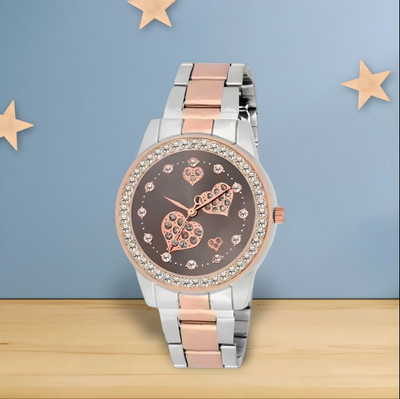 DECLASSE NEW TWO-TONE BLACK HEART WATCH 358 Analog Watch  - For Women