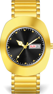 MIRSHO MSR--RADO DD STEEL FUL GOLD . BLK DL Analog Watch  - For Men