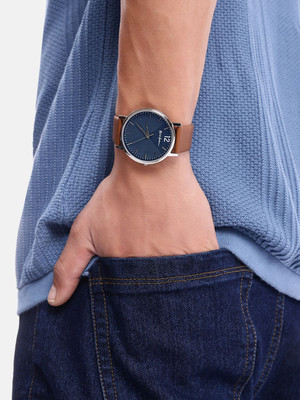 Mast & Harbour Sleek Blue & Tan Watch Analog Watch  - For Men