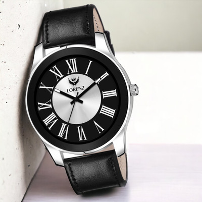 LORENZ MK-406_FBA Two Tone (Black & Silver) dial Watch Analog Watch  - For Men