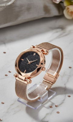 Moover Premium Silver Magnetic Mesh Strap Galaxy Dial Women’s Analog Watch for Girls Analog Watch  - For Girls