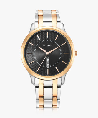 Titan Titan Karishma Anthracite Black Dial TwoToned Stainless Steel Strap Analog Watch  - For Men