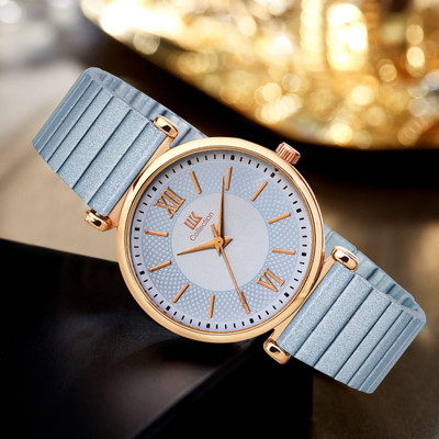 IIK Collection IIK-3217W Watch for Women Round SkyBlue Dial Metal Bracelet Chain Strap Girls Analog Watch  - For Women
