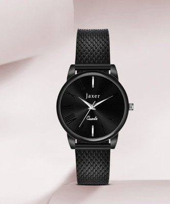 Jaxer Black Mesh Band Analog Watch  - For Women