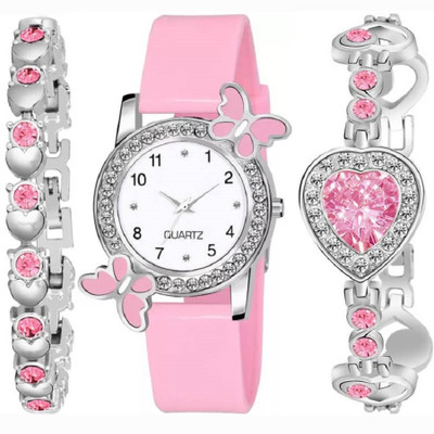 BRAIN NEW ATTRACTIVE PU STRAP GIRL WOMEN WITH BRACELETS Analog Watch  - For Women