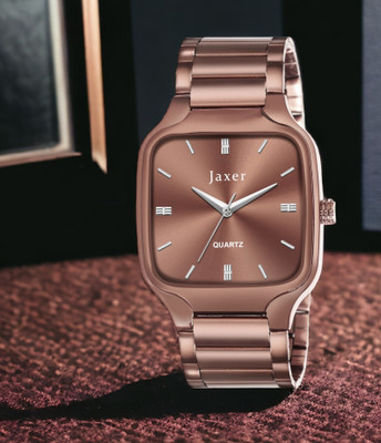 Jaxer Brown Dial Metal Chain Analog Watch  - For Men