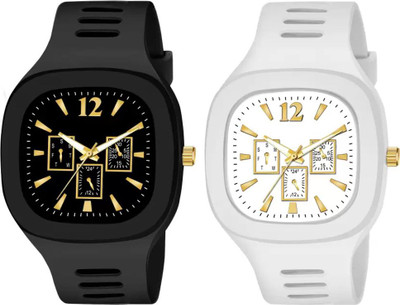 EDDY HAGER EH-361-BK-WH Stylish Working Date Analog Watch  - For Boys
