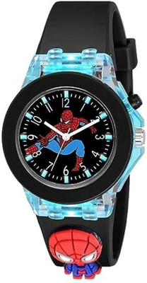 dmash Dmash Unisex Kids Black Printed Dial Black Glow in Dark Strap Dmash Unisex Kids Black Printed Dial Black Glow in Dark Strap Analog Watch  - For Boys & Girls