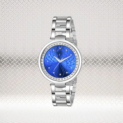 MAHAVIRA COLLECTION MT_210 Studded Diamond Premium Quality Wrist Blue Women professional watch Analog Watch  - For Girls