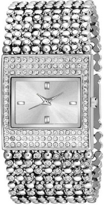 TRENDYADDY Metal Grey Square Dial Shape Quartz Wrist Watch Analog Watch  - For Men & Women