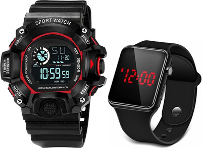 Flozio N2M Sport Watch Ultra Watch with LED square & Water Resist Feature Digital Watch  - For Boys