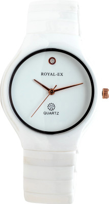 Royalex Royalex Mens Ceramic Watch With White DialAnd White Ceramic Chain Ceramic Watch White Analog Watch  - For Men