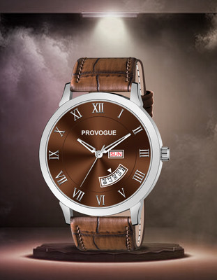 PROVOGUE PRV-117-BROWN Day and Date Analog Watch  - For Men
