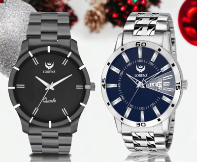 LORENZ MK-6265A Combo of 2 Stainless Steel Analog wrist watch Analog Watch  - For Men