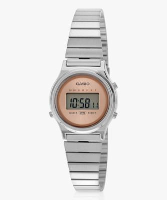 CASIO LA700WE-4ADF Vintage Pink Dial Silver Stainless Steel Band Digital Watch  - For Men & Women