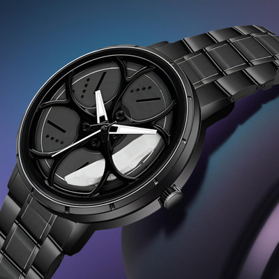 Hezoc Spinnig Wheel Watch Spinning Quartz Men Rim Car Wheel Watches Analog Watch  - For Men & Women