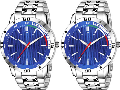 SUBERA Steel Chain 2 Set Of Watch Fast Selling Trendy Steel Chain 2 Set Of Watch Fast Selling Trendy Analog Watch  - For Boys