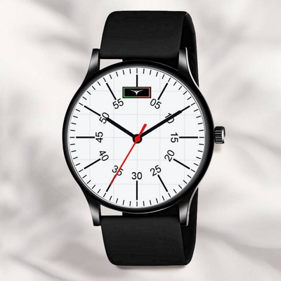KNOWZ SMW07 Silicone Strap Black Analog Watch  - For Men
