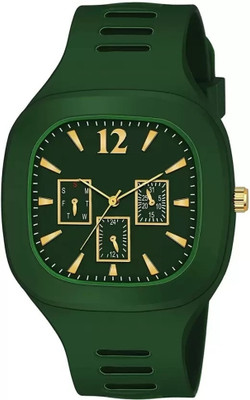 RareEagle Analog Watch For Boys & Girls SQUARE GREEN DIAL ANALOG SILICON STRAP ADDI FANCY Analog Watch  - For Boys & Girls