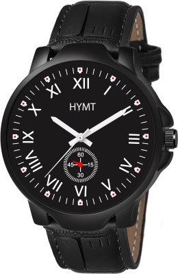 HYMT HMTY-5018 Black Dial & Black Leather Strap for Boys Analog Watch  - For Men