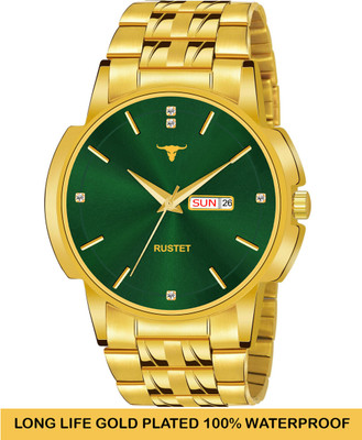 RUSTET LS4060-GREEN LONG LIFE GOLD PLATED WATERPROOF Analog Watch  - For Boys