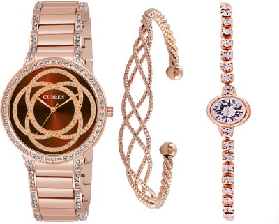 Curren Ladies Wrist Watch with Matching Bangles Analog Watch  - For Women