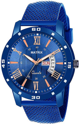 MATRIX DD-69 Vintage Day & Date Blue Dial Analog Watch  - For Men & Women