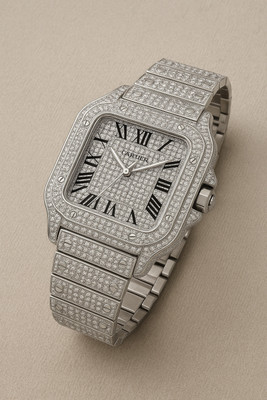 Timofy Elegant Silver Stone Studded Analog Wrist Watch for Women Girls Gift Silver Grace Series Analog Watch  - For Men & Women