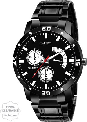 Tarido 4501SM01 Signature black dial black metal strap analog wrist Watch Analog Watch  - For Boys