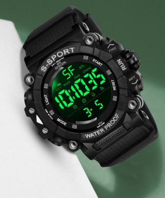 Reborn 9106 Black New Attractive Sport look Design Military Green LED Calendar and time and date Digital Watch  - For Men