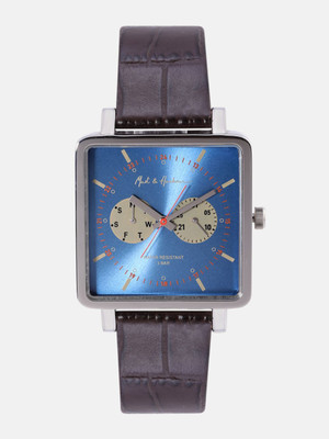 Mast & Harbour Multi-Function Square Case Leather Strap Watch Analog Watch  - For Men